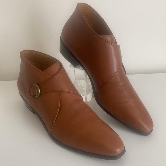 Etienne Aigner Vintage Women’s Monk Strap Leather Ankle Boots Size 8.5 Brown - Picture 12 of 16